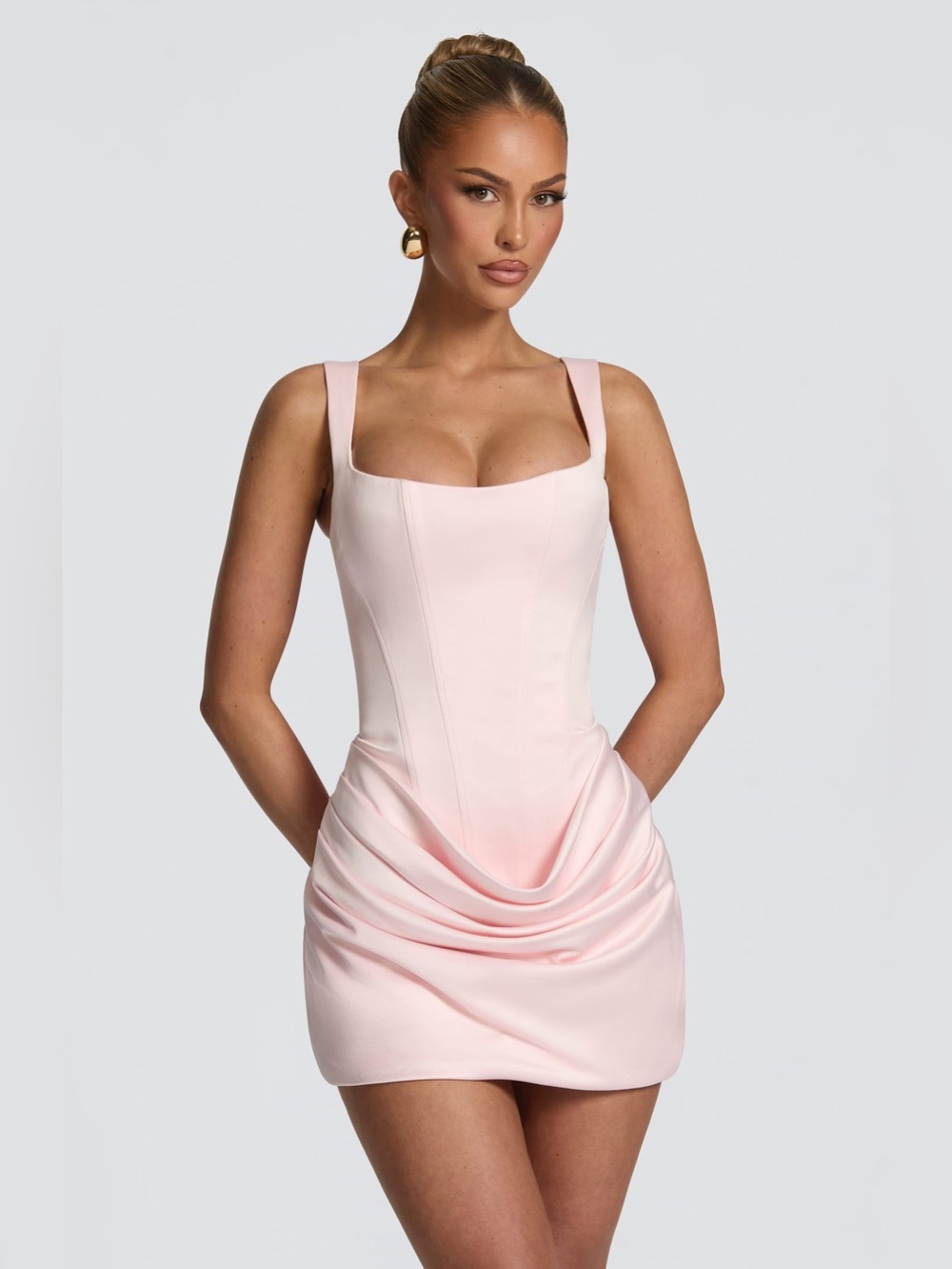 BABYBOO Blush Pink Imogen Corset Mini Dress, Size XS - Picture 2 of 7